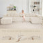 LLappuil 146" Sectional Sofa, U Shaped Sectional Couch with Chaise, 5 Seat Corduroy Sofa Convertible Sleeper Sofa Bed for Living Room Beige