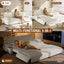 LLappuil 95" Pull Out Sofa Bed Queen Size, Oversized Corduroy Loveseat Sofa Couch Convertible Sofa Bed for Living Room Beige