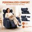 LLappuil Chenille Recliner Chair, 360° Swivel Reclining Chair with Detachable Adjustable Neck Pillow, Manual Nursery Glider Rocker Recliner Chair for Living Room Blue