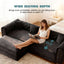 LLappuil Modular Sectional Sofa, Oversized Floor Sofa Convertible Sleeper Sofa Bed King Size, Velvet 3 Seater Sofa with Movable Ottoman for Living Room