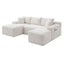 LLappuil Sectional Sofa, 106" U Shaped Modular Sectional Couch with Left Chaise, Cloud Courduroy Sofa Couch with Movable Ottoman for Living Room White