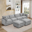 LLappuil Modular Sectional Sofa, Sectional Couch with 2 Movable Ottoman, Chenille 6 Seat Cloud Sofa Couch for Living Room Gray