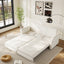 LLappuil King Size Pull Out Sofa Bed, Oversized Loveseat Sofa Convertible Sleeper Sofa Bed, Faux Leather Sofa Couch for Living Room Apartment Beige