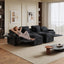 LLappuil 141" Sectional Sofa, Oversized Modular Sectional Couch with Power Electric Recliner, Cloud Sofa Couch with Center Console, USB Charging Ports, Small Tabletop for Living Room