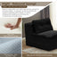 LLappuil Sectional Sofa Bed, Futon Convertible Sofa Bed King Size, Plush Corduroy Loveseat Sofa Couch for Living Room Black