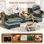 LLappuil 121" Sectional Sofa, Modular Sectional Couch Convertible Sofa Bed, Chenille Cloud Sofa Couch with Hidden Storage & USB Ports & Cup Holders & Bluetooth Speaker for Living Room Green