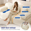LLappuil Futon Sofa Bed, 79" Loveseat Sofa Convertible Sofa Bed Queen Size, Corduroy Sofa Couch for Living Room Beige