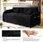 LLappuil Full Size Pull Out Sofa Bed, Compact Loveseat Sofa Covertible Sofa Bed with USB Port, Side Pocket , Chenille Sofa Couch for Living Room Black