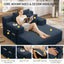 LLappuil Chaise Lounge Chair Indoor, Corduroy Boneless Sofa Bed, Deep Seat Sleeper Couch Reading Chairs, Cloud Sofas Couches for Living Room, No Assembly Required Blue