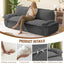 LLappuil 73" Pull Out Sofa Bed Queen Size, Corduroy Loveseat Sofa Couch Convertible Sofa Bed for Living Room Gray