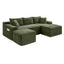 LLappuil Sectional Sofa, 94.5" U Shaped Modular Sectional Couch with Left Chaise, Cloud Courduroy Sofa Couch with Movable Ottoman for Living Room Green
