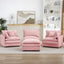 LLappuil Modular Sectional Sofa, Sectional Couch with Movable Ottoman, Chenille 4 Seat Cloud Sofa Couch for Living Room Pink