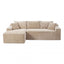 LLappuil 106" Sectional Sofa, Modular Sectional Couch with Right Chaise, Deep Seat Corduroy Cloud Sofa for Living Room