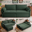 LLappuil Pull Out Sofa Bed Queen Size, 85" Loveseat Sofa with Movable Ottoman, USB Charging Port, Corduroy Sofa Couch Convertible Sofa Bed for Living Room Green