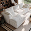 LLappuil 97" Sectional Sofa, L Shaped Sectional Couch with Ottoman, Linen Boneless Cloud Couch for Living Room