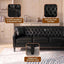 LLappuil Sectional Sofa, 103" x 103" Chesterfield Sofa with Nailhead, 7 Seat Faux Leather Tufted Couch for Living Room Black