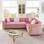 LLappuil Sectional Sofa, 106" Chesterfield Sofa with Curved Arm Button Tufted, Velvet Cloud Sofa Couch for Living Room Pink