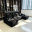 LLappuil 131" Sectional Sofa, U Shaped Sectional Couch with Chaise, Boneless Corduroy Sofa Couch for Living Room Black
