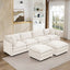 LLappuil Modular Sectional Sofa, Sectional Couch with 2 Movable Ottoman, Chenille 6 Seat Cloud Sofa Couch for Living Room Beige