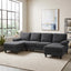 LLappuil Sectional Sofa, 104" Sectional Couch with Dual Chaise, Upholstered Sofa Couch for Living Room Dark Gray