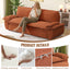LLappuil 73" Pull Out Sofa Bed Queen Size, Corduroy Loveseat Sofa Couch Convertible Sofa Bed for Living Room Orange