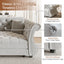 LLappuil 84" Pull Out Sofa Bed Queen Size, Oversized Chesterfield Velvet Sofa with Flower Tufting, Loveseat Sofa Couch Convertible Sofa Bed for Living Room Gray