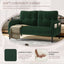 LLappuil Loveseat Sofa, 47" Small Couch, Love Seat Corduroy Sofa Couch for Compact Space Green