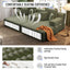 LLappuil 2 Piece Chaise Lounge Chair Indoor, Corduroy Boneless Sofa Bed, Deep Seat Sleeper Couch Reading Chairs, Cloud Sofas Couches for Living Room, No Assembly Required Green