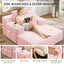 LLappuil Chaise Lounge Chair Indoor, Corduroy Boneless Sofa Bed, Deep Seat Sleeper Couch Reading Chairs, Cloud Sofas Couches for Living Room, No Assembly Required Pink