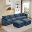 LLappuil Modular Sectional Sofa, Sectional Couch with 2 Movable Ottoman, Chenille 6 Seat Cloud Sofa Couch for Living Room Blue