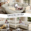 LLappuil Sectional Sofa, Pull Out Sofa Bed King Size, 5 Seat Chenille Sofa Couch Convertible Sleeper Sofa Bed for Living Room Beige