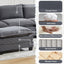 LLappuil Sectional Sofa, 4 Seat Corduroy Cloud Sofa Couch with Reversible Ottoman for Living Room Gray