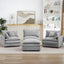 LLappuil Modular Sectional Sofa, Sectional Couch with Movable Ottoman, Chenille 4 Seat Cloud Sofa Couch for Living Room Gray