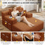 LLappuil Chaise Lounge Chair Indoor, Corduroy Boneless Sofa Bed, Deep Seat Sleeper Couch Reading Chairs, Cloud Sofas Couches for Living Room, No Assembly Required Orange