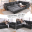 LLappuil Sectional Sofa, Pull Out Sofa Bed King Size, 6 Seat Chenille Sofa Couch Convertible Sleeper Sofa Bed for Living Room Dark Gray