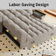LLappuil Pull Out Sofa Bed Full Size, 65" Loveseat Sofa Convertible Sofa Bed, Velvet Sofa Couch with Small Toptable, Charging Port, Hidden Storage Armrest for Living Room Light Gray