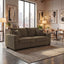LLappuil 69" Loveseat Sofa, Upholstered Couch with 2 Throw Pillows for Living Room, Linen Brown