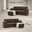 LLappuil Sectional Sofa, 83" Sectional Couch with Storage Chaise, Pull Out Sofa Bed Convertible Sofa Bed with Cup Holder for Living Room, Polyester Brown