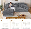 LLappuil 108" Sectional Sofa, Modular Sectional Couch with Right Chaise, Boneless Corduroy Cloud Sofa for Living Room Gray