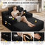 LLappuil Chaise Lounge Chair Indoor, Corduroy Boneless Sofa Bed, Deep Seat Sleeper Couch Reading Chairs, Cloud Sofas Couches for Living Room, No Assembly Required Black