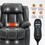 LLappuil Lift Power Recliner Chair, Dual Motor 8-Point Vibration Massage Recliner Chair with Heat, Faux Leather Nursery Glider Rocker Recliner Chair for Living Room, Bedroom Gray