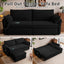 LLappuil Pull Out Sofa Bed Queen Size, 85" Loveseat Sofa with Movable Ottoman, USB Charging Port, Corduroy Sofa Couch Convertible Sofa Bed for Living Room Black