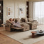 LLappuil 141" Sectional Sofa, Oversized Modular Sectional Couch with Power Electric Recliner, Cloud Sofa Couch with Center Console, USB Charging Ports, Small Tabletop for Living Room
