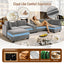 LLappuil 121" Sectional Sofa, Modular Sectional Couch Convertible Sofa Bed, Chenille Cloud Sofa Couch with Hidden Storage & USB Ports & Cup Holders & Bluetooth Speaker for Living Room Gray