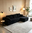 LLappuil 96" Sectional Sofa, Modular Sectional Couch with Left Chaise, Deep Seat Corduroy Cloud Sofa for Living Room Black