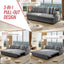 LLappuil Pull Out Sofa Bed Queen Size, 68" Loveseat Sofa with Bluetooth Speakers, USB Ports, Side Pockets, Corduroy Sofa Couch Convertible Sofa Bed for Living Room Gray