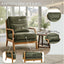 LLappuil Accent Chair, Mid-Century Modern Reading Single Sofa Chair for Living Room, Foil Fabric
