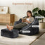 LLappuil Bean Bag Chair with Ottoman, Lazy Sofa Chair for Adults, Memory Foam Bean Bag Chairs with Filler Included for Living Room Bedroom Gray