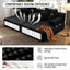 LLappuil 2 Piece Chaise Lounge Chair Indoor, Corduroy Boneless Sofa Bed, Deep Seat Sleeper Couch Reading Chairs, Cloud Sofas Couches for Living Room, No Assembly Required Black