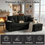 LLappuil 71" Sectional Sofa, Sectional Couch with Pull Out Sofa Bed Twin Size, Convertible Sofa Bed with Storage Chaise for Living Room, Compact Space, Polyester Fabric Black
